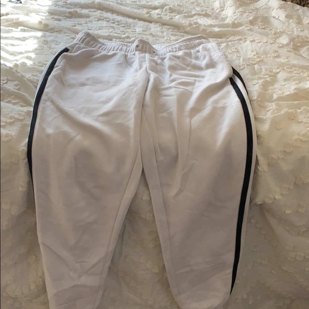 White adidas sweat pants
